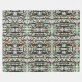 Close-up scene of birch log stumps, rustic charm フリースブランケット (正面(横))