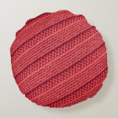 Close up stripy crochetテクスチャ。 ラウンドクッション (裏面)