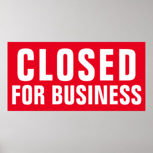 Closed for Business -カスタムプロフェッショナル表示 ポスター
