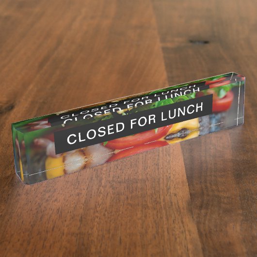 Closed for Lunch Hamburger Acrylic Name Plate デスクネームプレート (側面)