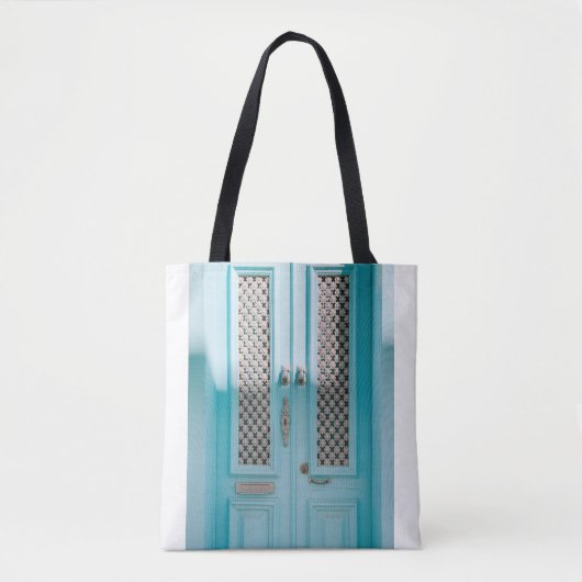 CLOSED TEAL FRENCH DOORS トートバッグ (正面)