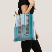 CLOSED TEAL FRENCH DOORS トートバッグ (クローズアップ)
