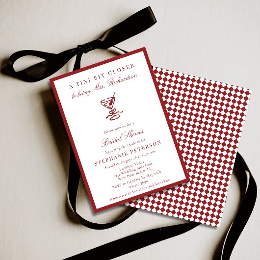 Closer to Mrs Old Money Martini Bridal Shower 招待状