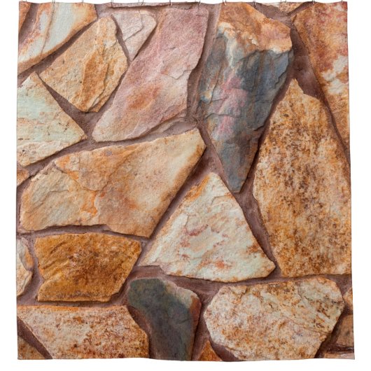 Closeup of a stone wall as a backgroundwallpaper,p シャワーカーテン (正面)