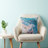Closeup of mixed blue and white abstract marble te クッション (椅子)
