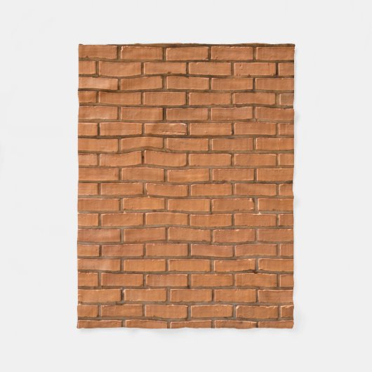 Closeup photography of brown brick wall フリースブランケット (正面)