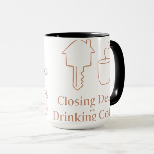 Closing Deals Drinking Coffee Real Estate Mug マグカップ (正面右)