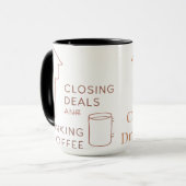 Closing Deals Drinking Coffee Real Estate Mug マグカップ (正面左)