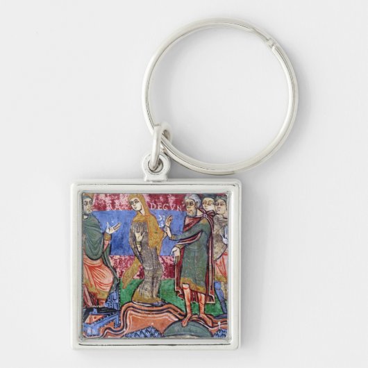 Clothar Iの前に導かれるSt. Radegund キーホルダー (正面)