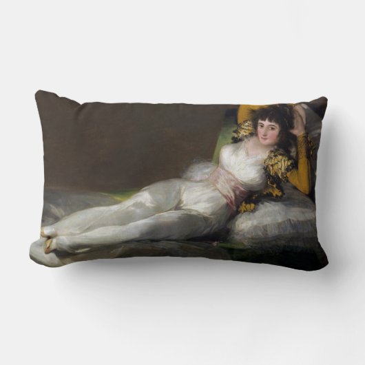 Clothed Maja (by Francisco Goya) ランバークッション (正面)