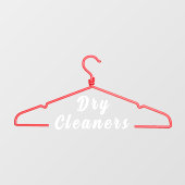 Clothes Hanger Dry Cleaner Business Promo Door ウィンドウサイン (シート)