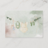 Clothes on a line boho baby shower book request エンクロージャーカード (裏面)