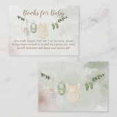 Clothes on a line boho baby shower book request エンクロージャーカード (正面/裏面)