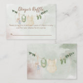 Clothes on a line boho baby shower diaper raffle エンクロージャーカード (正面/裏面)