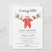 Clothes Red Merry Little Baby Shower Baby Shower  招待状 (正面)