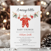 Clothes Red Merry Little Baby Shower Baby Shower  招待状