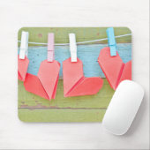Clotheslineでつるすペーパーハート マウスパッド (マウス)