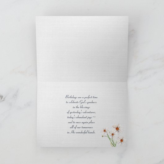 clotheslineの写真フレームの誕生日のデイジー カード (内部)