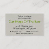 Clotheslineの洗濯 名刺 (裏面)