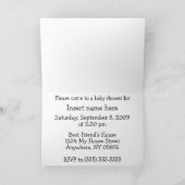 Clotheslineを持つピンクのベビーシャワーの招待状 招待状 (内部)