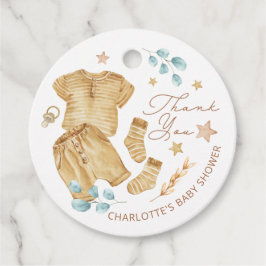 Clotheslineベビーシャワーありがとうラベル フェイバータグ