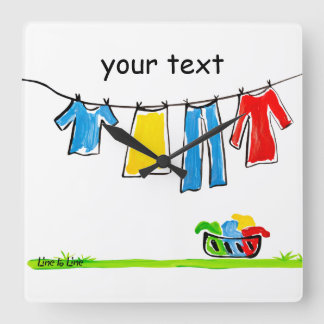 clothesline スクエア壁時計