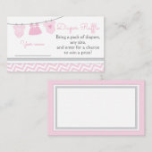  clothesline 赤ちゃんシャワーディーパーラッフルチケット エンクロージャーカード (正面/裏面)