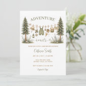 Clothesline Adventure Awaits ベビーシャワー  招待状 (スタンド正面)