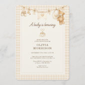 Clothesline Baby is Brewing Coffee Baby Shower 招待状 (正面)