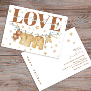  clothesline Baby Shower 『Love on the Line』招待状 招待状