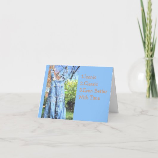 CLOTHESLINE/BIRTHDAYカードのBIB-OVERALLSの乾燥 カード (正面)