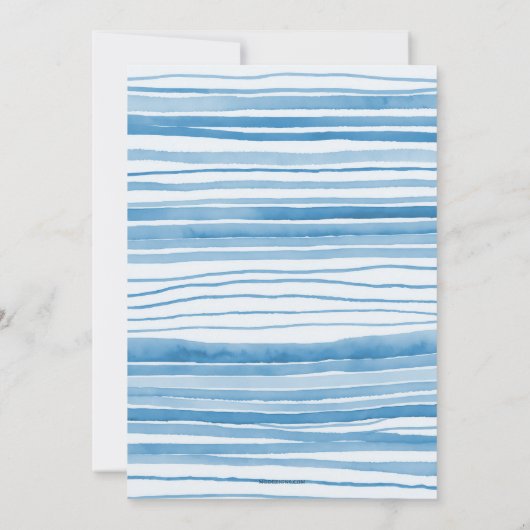 Clothesline Blue Boy Baby Shower 招待状 (裏面)