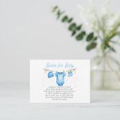 Clothesline Blue Boy Baby Shower Book Request エンクロージャーカード (スタンド正面)