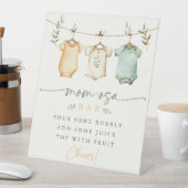 Clothesline Bodysuit Mom-osa Bar Baby Shower 台座サイン (インサイチュ)