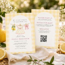Clothesline Lemon Girl ベビーシャワー 招待状