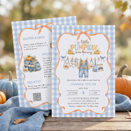 Clothesline Little Pumpkin 秋の赤ちゃんお披露目会 招待状