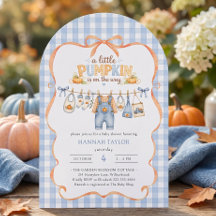 Clothesline Little Pumpkin Blue Baby Shower