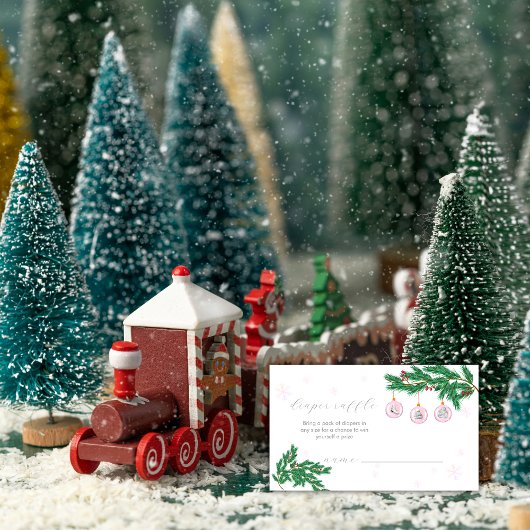 Clothesline Ornaments Diaper Raffle Baby Shower  エンクロージャーカード