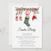 Clothesline Santa Baby Winter Shower セーブザデート (正面)
