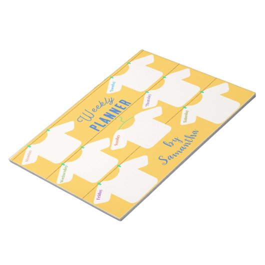 Clothesline WeeklyプランナーからDoリストのメモ帳 ノートパッド (アングル)