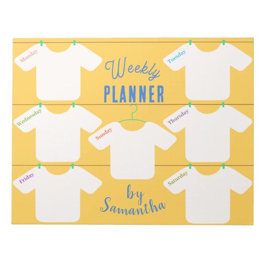 Clothesline WeeklyプランナーからDoリストのメモ帳 ノートパッド (正面)