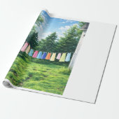 Clothesline Wrapping Paper | Nostalgic Laundry ラッピングペーパー (アンロールド)