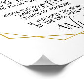 Clothespin bridal shower greenery gold game sign ポスター (角)