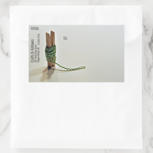 Clothespin RicRac Rickラッククラフトヴィンテージ出荷 長方形シール (バッグ)