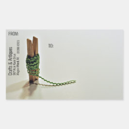 Clothespin RicRac Rickラッククラフトヴィンテージ出荷 長方形シール