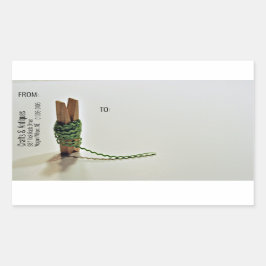 Clothespin RicRac Rickラッククラフトヴィンテージ出荷 長方形シール