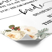 Clothespin Winter White Floral Bridal Shower Game ポスター (角)