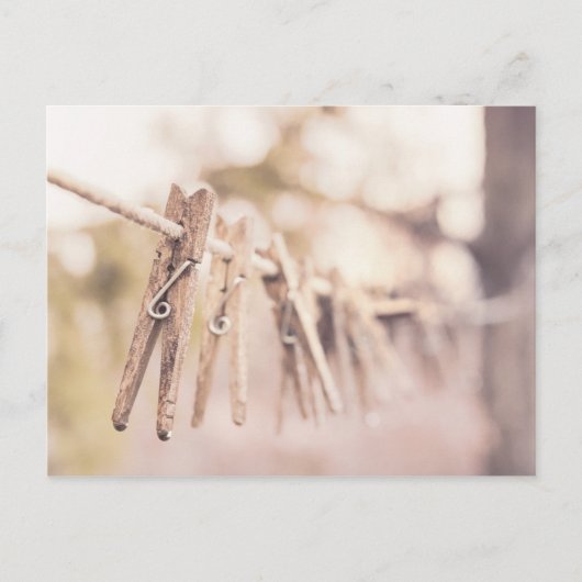 Clothespins on a line ポストカード (正面)