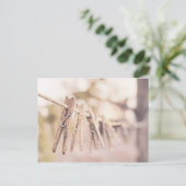 Clothespins on a line ポストカード (スタンド正面)