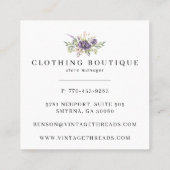Clothing Boutique | 花柄ハンガーロゴ スクエア名刺 (裏面)